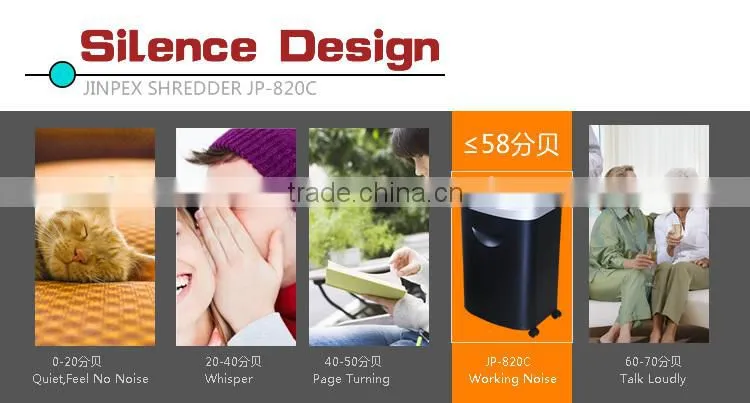 JP-820C quiet paper shredders Cross cut GS machine made in China A4