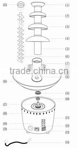 4 Tiers Stainless Steel Chocolate Fountain Free Shipping Buffet Ware