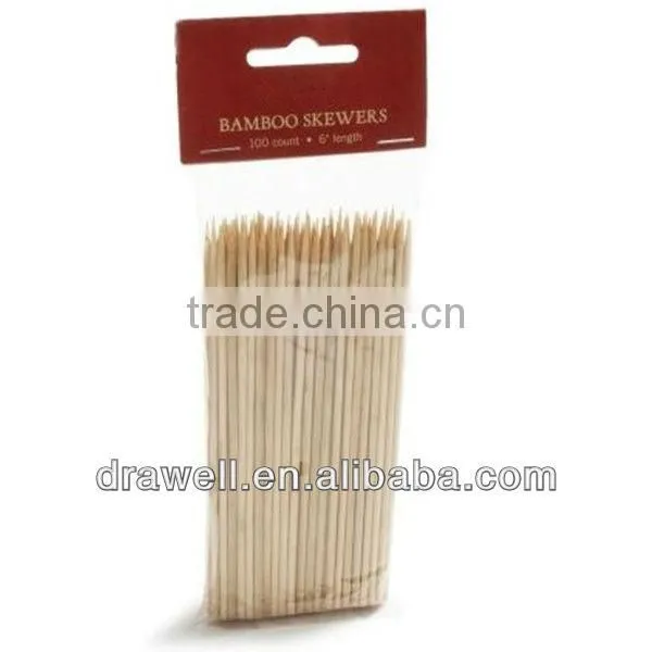 BS-2010 4" bamboo bbq skewers 200 per pack