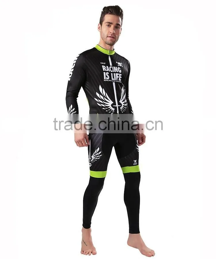 Long sleeve cycling jersey/bicycle clothing/bike cloths set