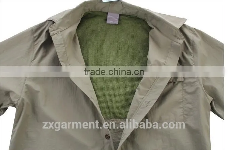 ZX Outdoor/Fishing Shirt Mens vented camp shirts Casual sports shirts
