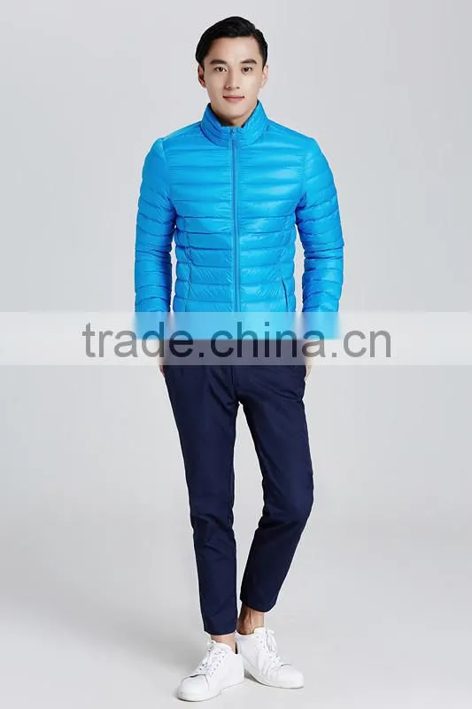 Ultra thin foldable men winter duck down jacket