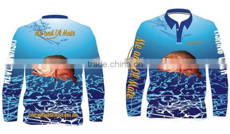 2016 new style design sublimation fishing shirt in Italy 100%polyester mesh fabric