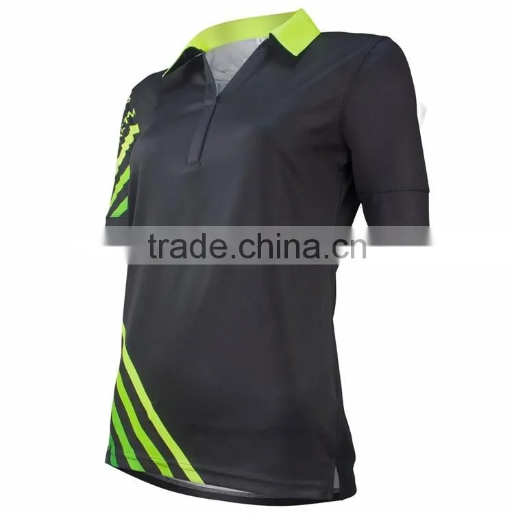 Wholesale china sports quick dry women/lady golf polo shirts with neon green