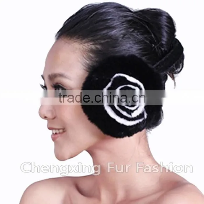 CX-EM-03R Fashion Ladies Genuine Rex Rabbit Fur Custom Fur Earmuffs