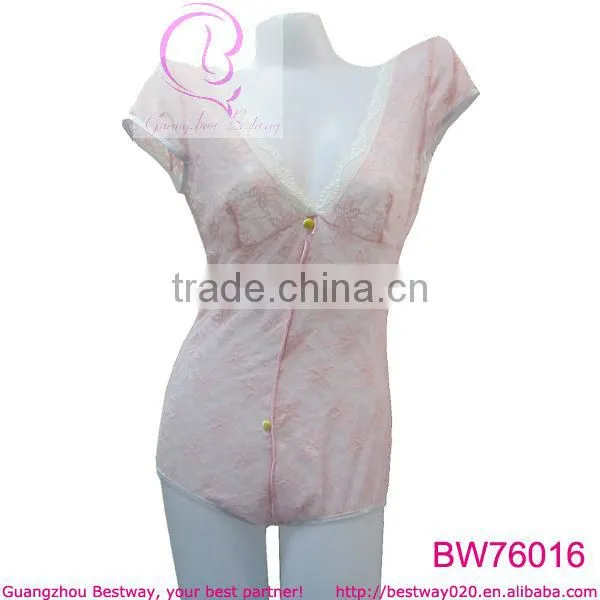 Sexy deep V neck collar sleevess backless nightgown