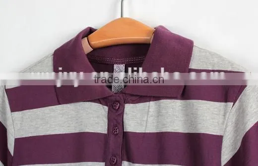 Cheapsale Sexy Fashion Ladies Tight Solid Stripe 100% Cotton Short Sleeve Polo Neck Casual Dress