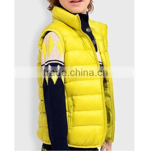 2015 New Fashion Kid's Winter Durable Short Down Vest