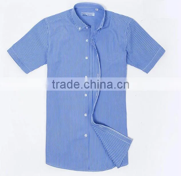 Latest design yellow stripe cotton Italian men casual shirt