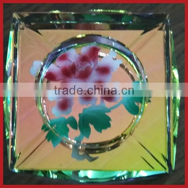 Transparent Color Matching Square Crystal Ashtray