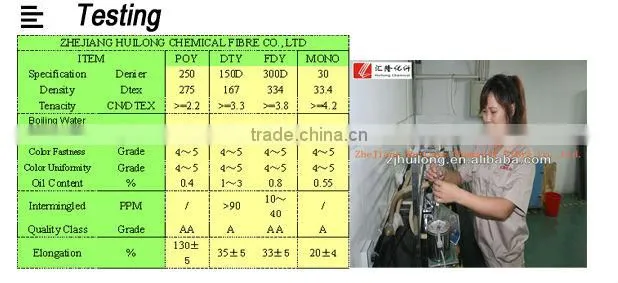 polyester FDY trilobal bright monofilament