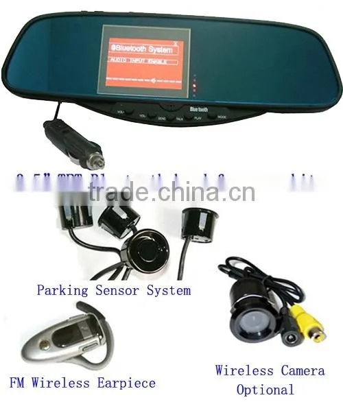 3.5"TFT Monitor With Camera Car Bluetooth Handsfree Rearview Mirror