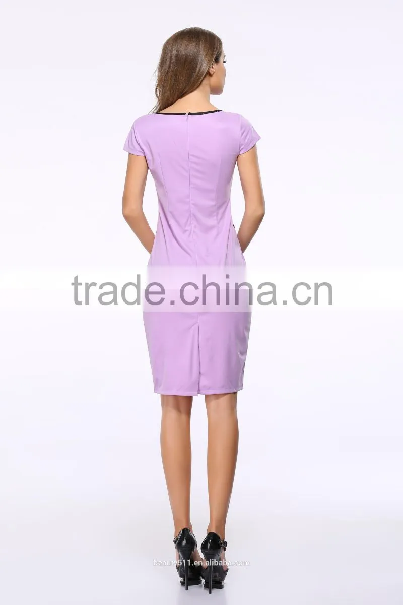 Women Cross Lace Up Deep Blue-white Strip Pack Hips Sexy Pencil Dress Short Sleeve Night Club Bandage Dress SD50