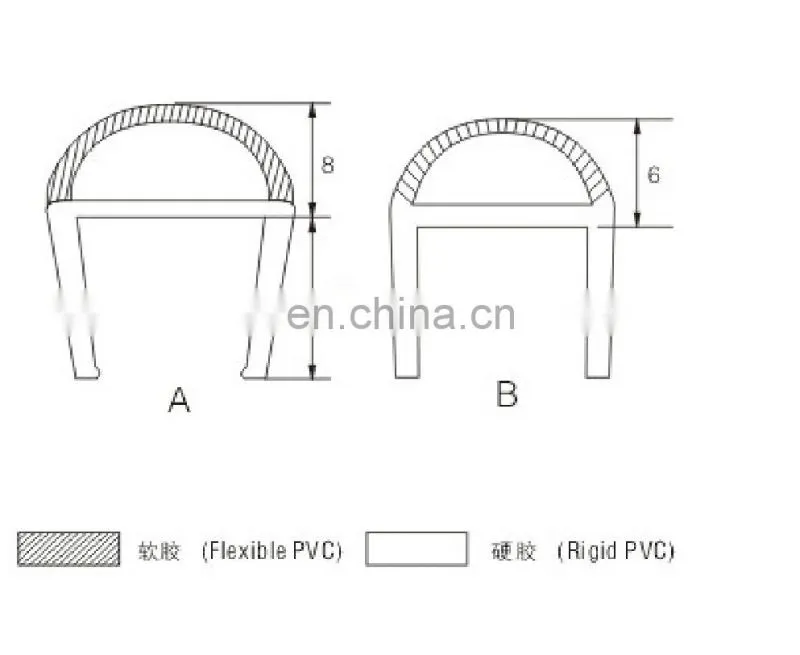 PVC shower door wall crashproof seal for 6mm 8mm 10mm 15mm 18mm glass