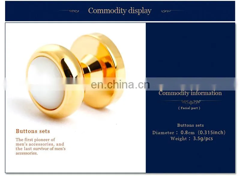 18 K Gold studs for mens shirts Buttons