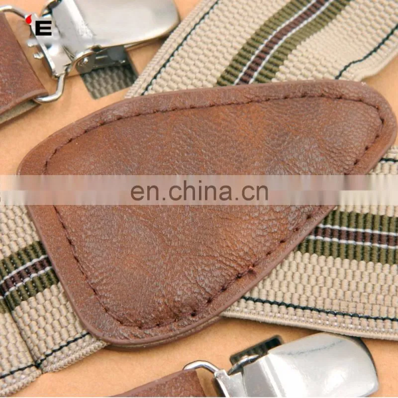 Fashion brand 3 clips men's suspenders adult striped suspenders