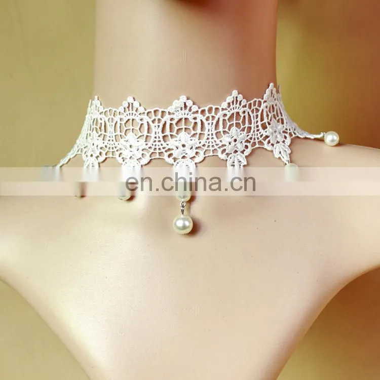 2015 latest design fashion party lace necklace lace necklace