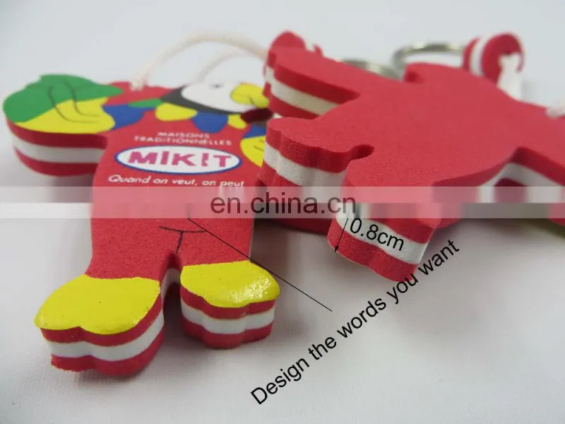 New personalized cartoon character eva key holder key chain rings for promotions