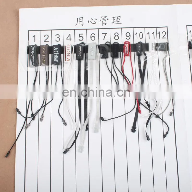 BSCI Custom fashion seal tags garment plastic hang tag for clothing
