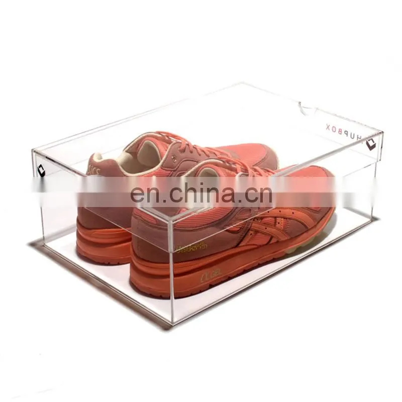 custom pmma plexiglass acrylic shoe display box