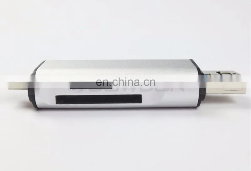 Aluminum Multifunction USB-A-Micro-Type-C Card Reader OTG Supported for Nexus 6P,5X,MacBook,Windows Computer,Android OTG