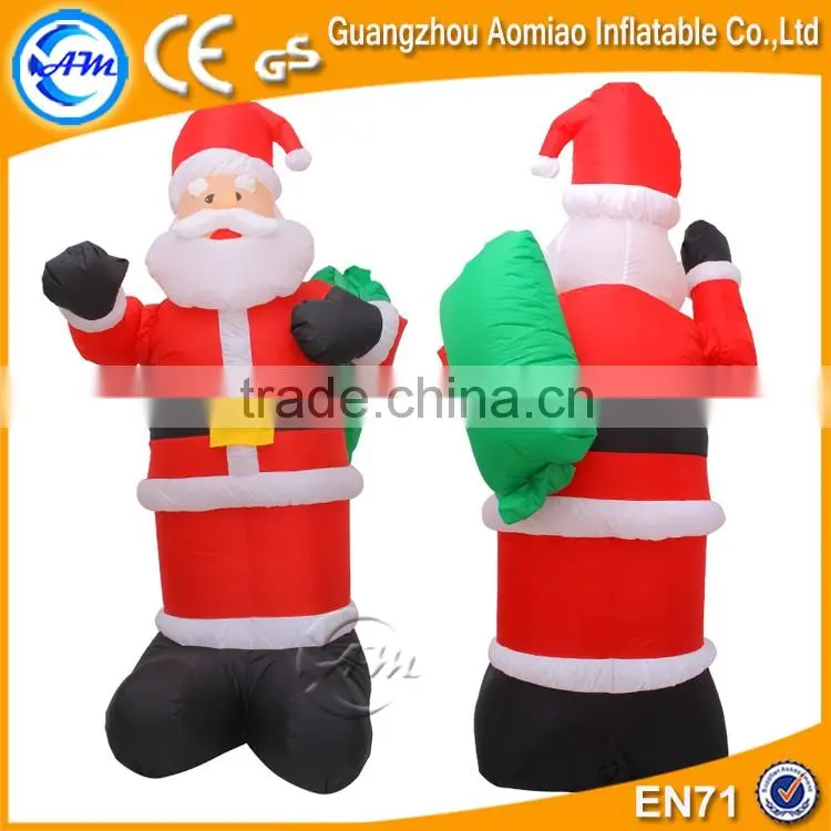 Air-blown inflatable santa grotto, inflatable christmas santa claus with gifts