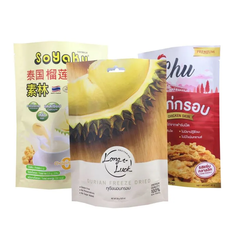 Custom Printed Small Reusable Aluminum Foil Plastic Beef Jerky Snack Package Dried Dry Fruit Packaging Pouch Bags For Nuts