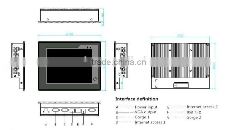 P080S Stock fanless industrial embedded touch screen industrial pc