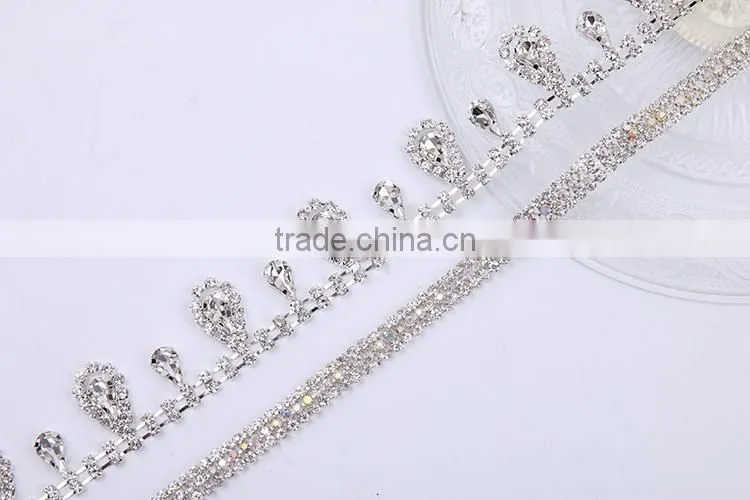 Hot sale new design crystal rhinestone simple girl's neck chain