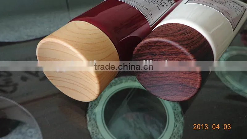 wooden lid for PE tube product,Diameter 50mm cosmetic tube with silkscreen printing,PE extruded tube