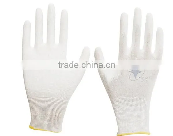 antistatic pu coated gloves/ nylon work gloves