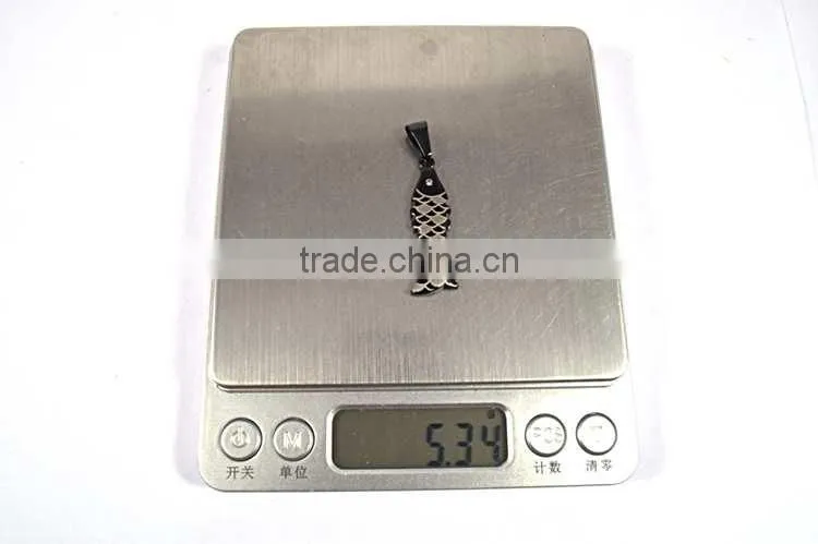 Charm black fish china supplier customized logo man pendant