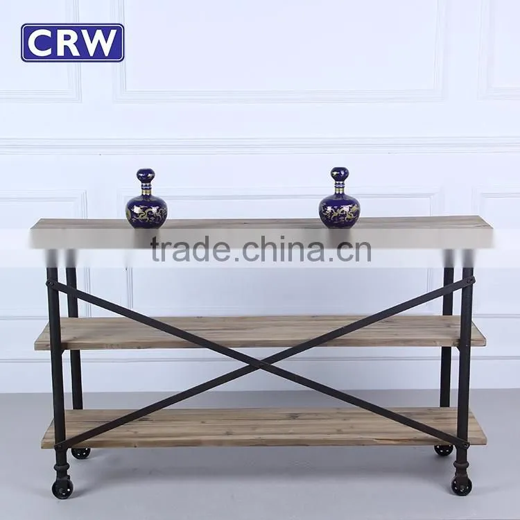 AF-901 Metal Frame Reclaimed wood furniture Pine Console Table