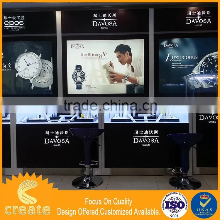 China factory magnetic display shelf with logo cosmetic product display stands