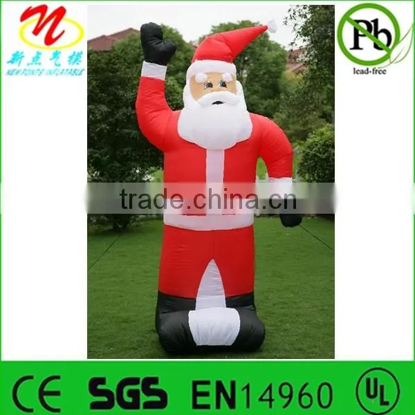 Christmas inflatable decorations, outdoor blow up Santa on roof