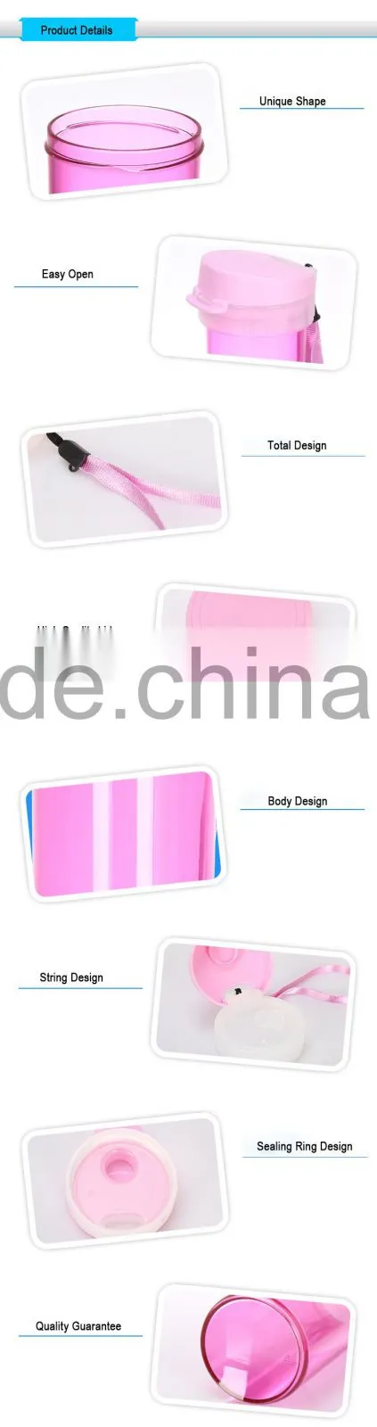 Filter plastic handle tea Water Bottles, Colorful plastic water cup bottle,vacuum cup