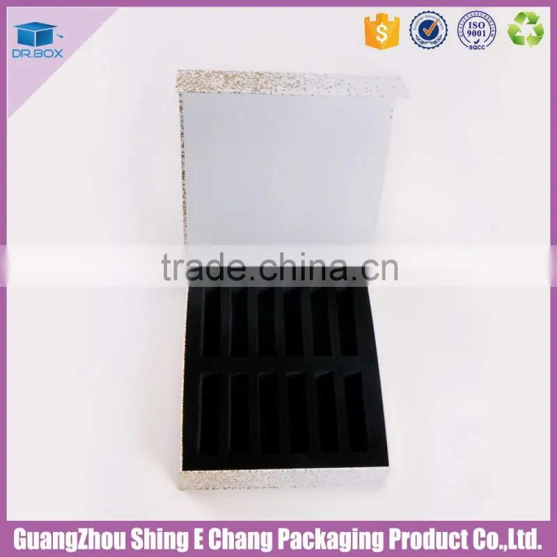 Gold foil hot stamping and embossing printed cosmetic box for mini bottle