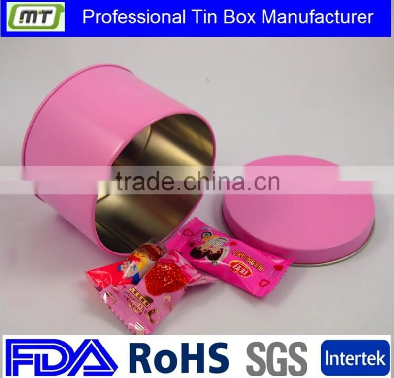 color metal tin can for candy or sweet