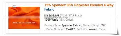 90% Polyester 10% Spandex Cloth Dress Fabric