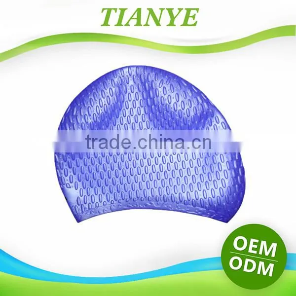 2016 newest design custom printed silicone swim cap for long hair
