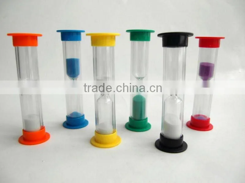 plastic sand timer with keyring or keychain