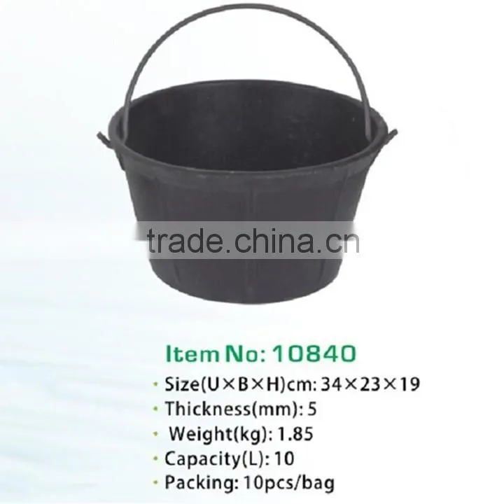 Recycled Tyre rubber buckets and barrel with steel handle