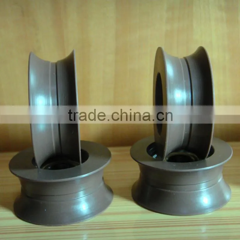 engineering plastic white custom cnc machining polyethylene uhmwpe plastic pulley wheels / sheaves