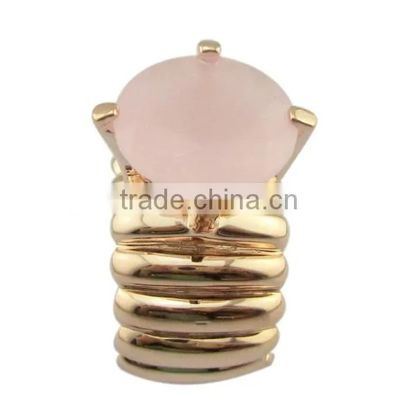 big stone plating rose gold silver jewelry ring