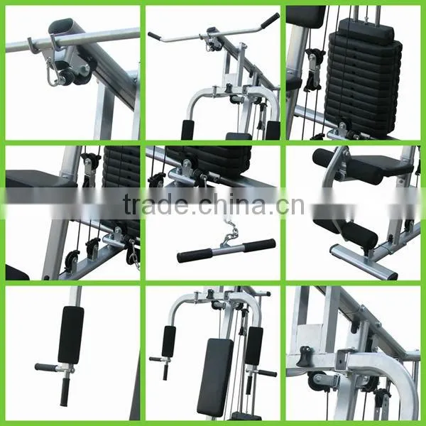 hot sale cheap semi-commercial 1 Station Home Gym with 100lb plastic stack with lat bar