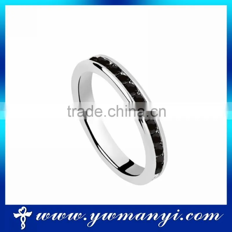 Crystal wedding ring simple design silver plated ring R666