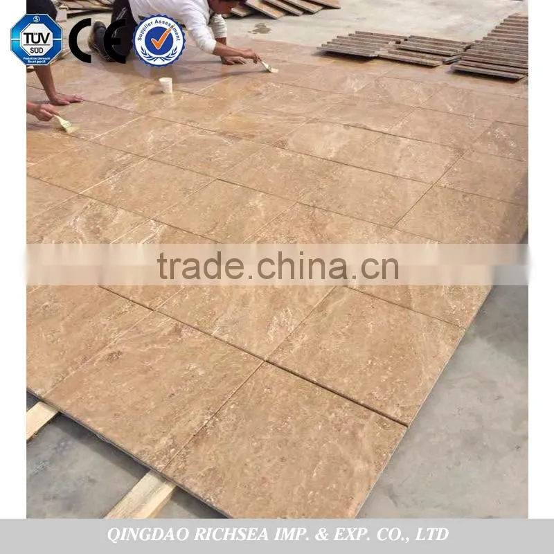 Golden travertine slab