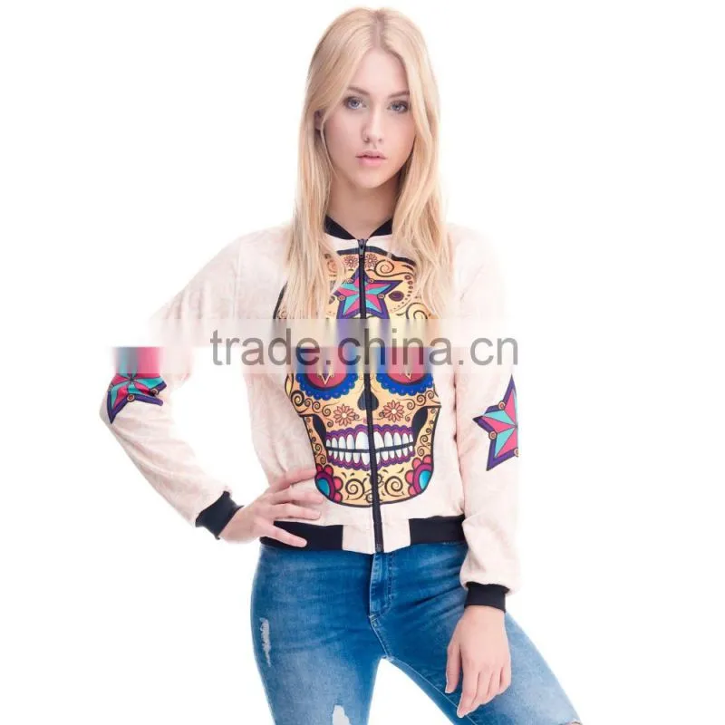 3D emoji printing hot fashion girl emoji bomber-jacket little moq to custom