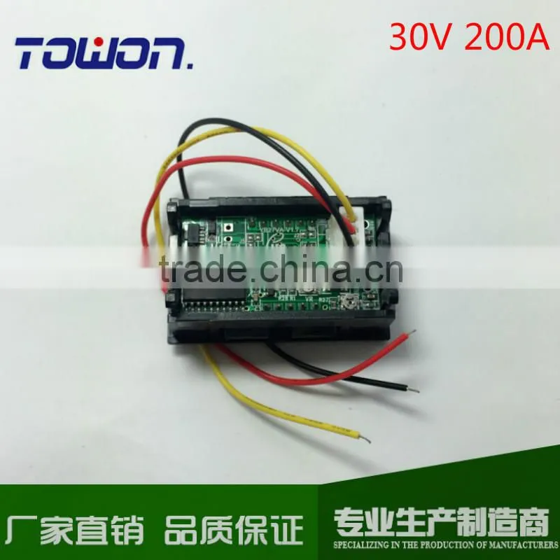 DC 4.5-30V 200A ammeter voltmeter Red&Blue Led Dual display Panel Volt Amp Combo Meter with 200A /75mv shunt