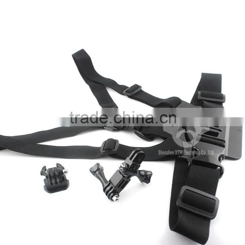 A Model:chest body stra chest belt for Gopro Hero 2/3/3+/4/4 Session, gopro accessories with 3-way adjustment base